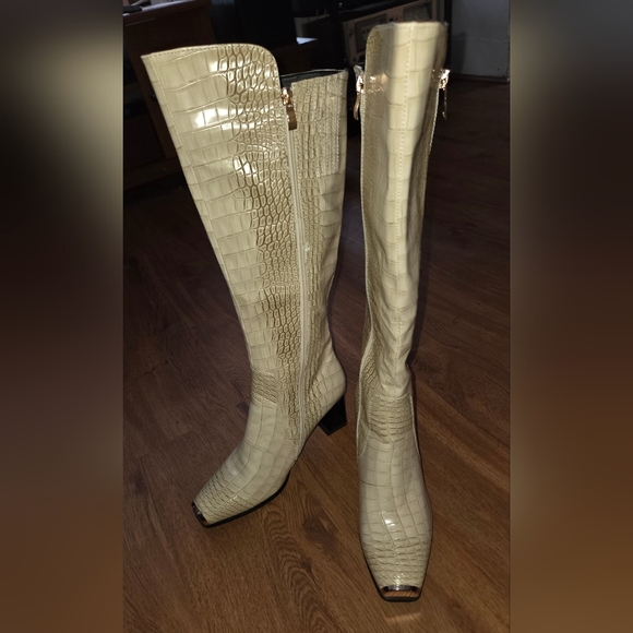 NINETY UNION London Croc Embossed Knee High Boot Women Size 8 NWT - Picture 4 of 11